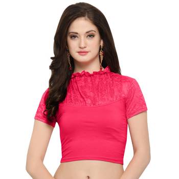 Janasya Women's Cotton Lycra Stretchable Readymade Blouse 1