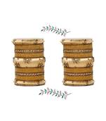 Traditional Velvet Bangle Set With Thread Kada For Two Hands