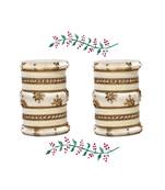 Traditional Velvet Bangle Set With Thread Kada For Two Hands