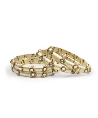 Set Of 4 Silk Thread Bracelets With Kundan Style Stone 2