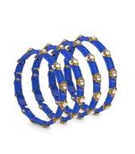 Set Of 4 Silk Thread Bracelets With Kundan Style Stone