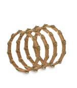 Set Of 4 Silk Thread Bracelets With Kundan Style Stone