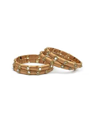 Set Of 4 Silk Thread Bracelets With Kundan Style Stone 2