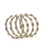 Set Of 4 Silk Thread Bracelets With Kundan Style Stone