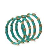 Set Of 4 Silk Thread Bracelets With Kundan Style Stone