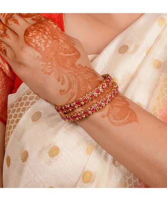Set Of 2 Brass Tone Bracelets By Leshya 3