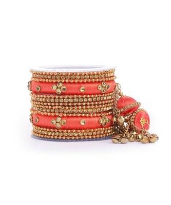 Set Of 14 Silk Thread Jhumki Bangles Designed For Both Hands By Leshya 1
