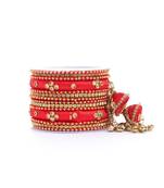 Set Of 14 Silk Thread Jhumki Bangles Designed For Both Hands By Leshya