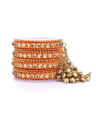 Set Of 12 Silk Thread Bangles With Ghungroo Designed For Both Hands By Leshya 1