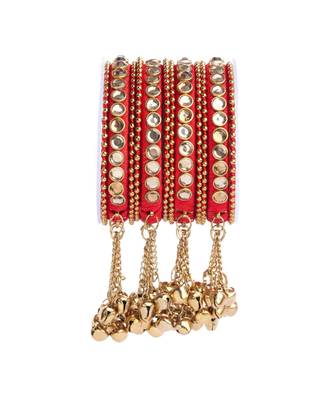 Set Of 12 Silk Thread Bangles With Ghungroo Designed For Both Hands By Leshya 2