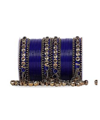 Traditional Ghungroo Bells Bangle With Silk Thread And Stone 2