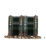 Traditional Ghungroo Bells Bangle With Silk Thread And Stone