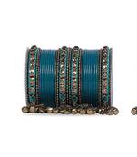 Traditional Ghungroo Bells Bangle With Silk Thread And Stone