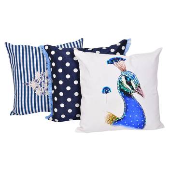 Reme Embroidered Multicolor Cotton Square Cushion Covers 1