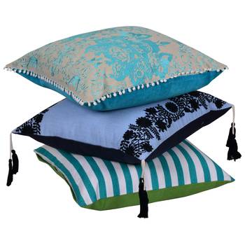Reme Embroidered Multicolor Cotton Square Cushion Covers 3