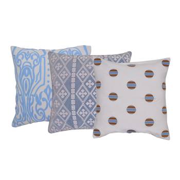 Reme Embroidered Multicolor Cotton Velvet Square Cushion Covers 1