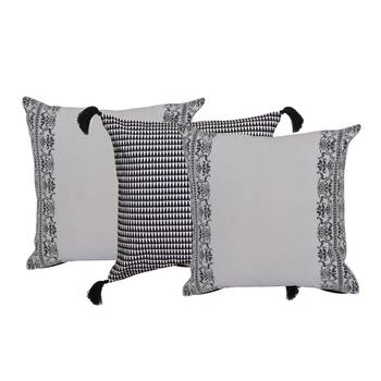 Reme Embroidered White Cotton  Square Cushion Covers 1