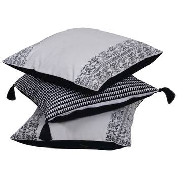 Reme Embroidered White Cotton  Square Cushion Covers 3
