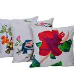 Reme Embroidered Multicolor Cotton Square Cushion Covers