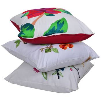Reme Embroidered Multicolor Cotton Square Cushion Covers 3