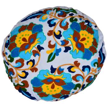 Reme Embroidered Cotton Round Cushion Covers For Sofa 1