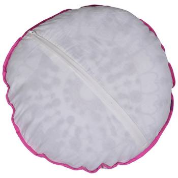 Reme Embroidered Cambric Pink Round Cushion Covers For Sofa 2