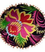 Reme Embroidered Cotton Multicolor Round Cushion Covers For Sofa