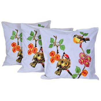 Reme Embroidered Cotton Multicolor Square Cushion Covers For Sofa 1