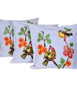 Reme Embroidered Cotton Multicolor Square Cushion Covers For Sofa