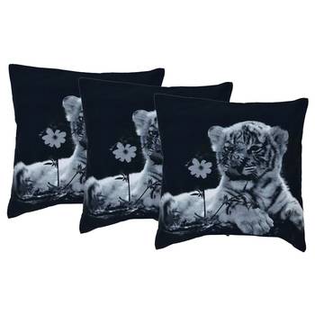 Reme Printed Cotton Multicolor Square Cushion Covers For Sofa 1