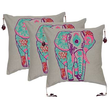 Reme Embroidered Cotton Multicolor Cushion Pillow Covers 1