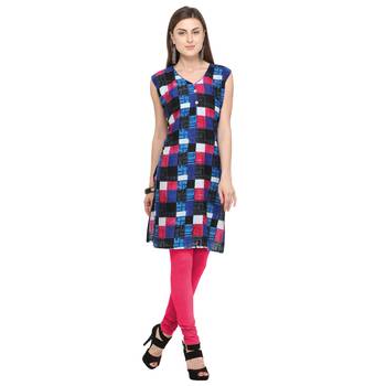 Multicolor printed cotton kurtis 1