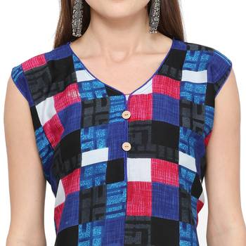 Multicolor printed cotton kurtis 5