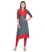 Grey printed rayon party wear kurtis