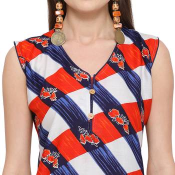 Multicolor printed cotton kurtis 5