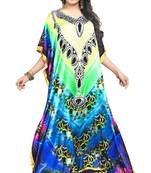 Justkartit Women'S Beach Wear Satin Silk Digital Printed Caftan Kaftan