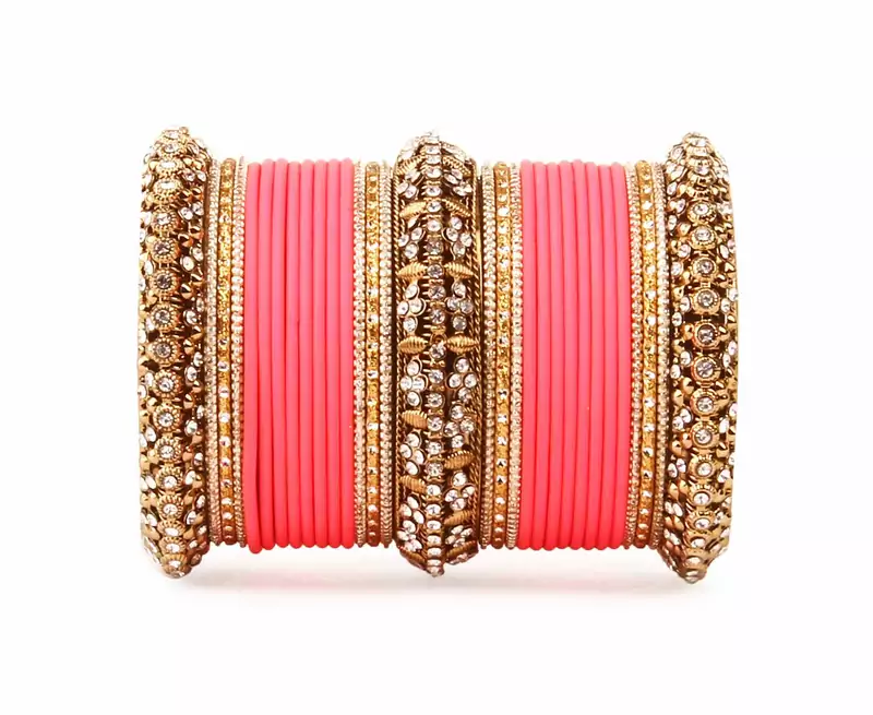 Set Of 2 Bridal Matte Textured Bangle Set