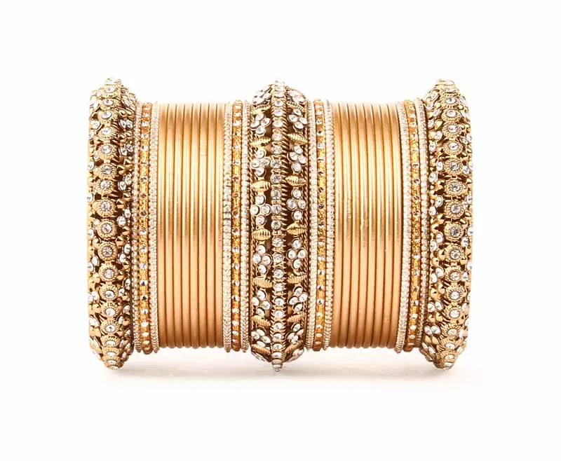 Set Of 2 Bridal Matte Textured Bangle Set