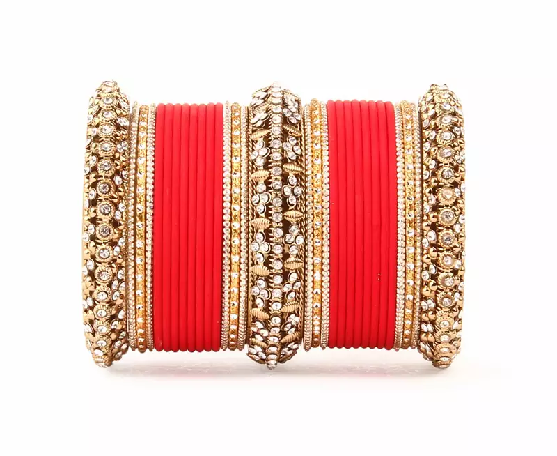 Set Of 2 Bridal Matte Textured Bangle Set