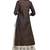 Women'S Brown & Cream Embroidered Readymade Suit Set