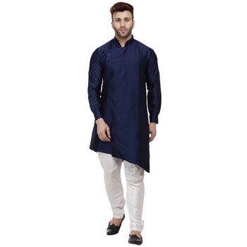 cross side button kurta for men