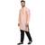 Orange Plain Dupion Silk Men Kurtas