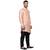 Orange Plain Dupion Silk Men Kurtas