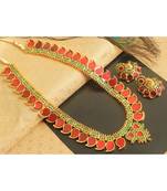 Beautiful Red Green Mango Palakka Haar Set