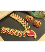 Mesmerising Handmade Maroon Mango Necklace Set