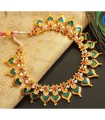 Beautiful Gold Plated Peacock Blue Necklace