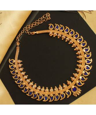Beautiful Blue Mango Palakka Designer Neckalce 1