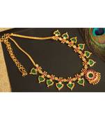 Beautiful Pink Green Palakka Designer Necklace