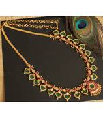 Beautiful Pink Green Palakka Designer Necklace