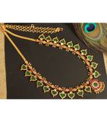 Beautiful Pink Green Palakka Designer Necklace